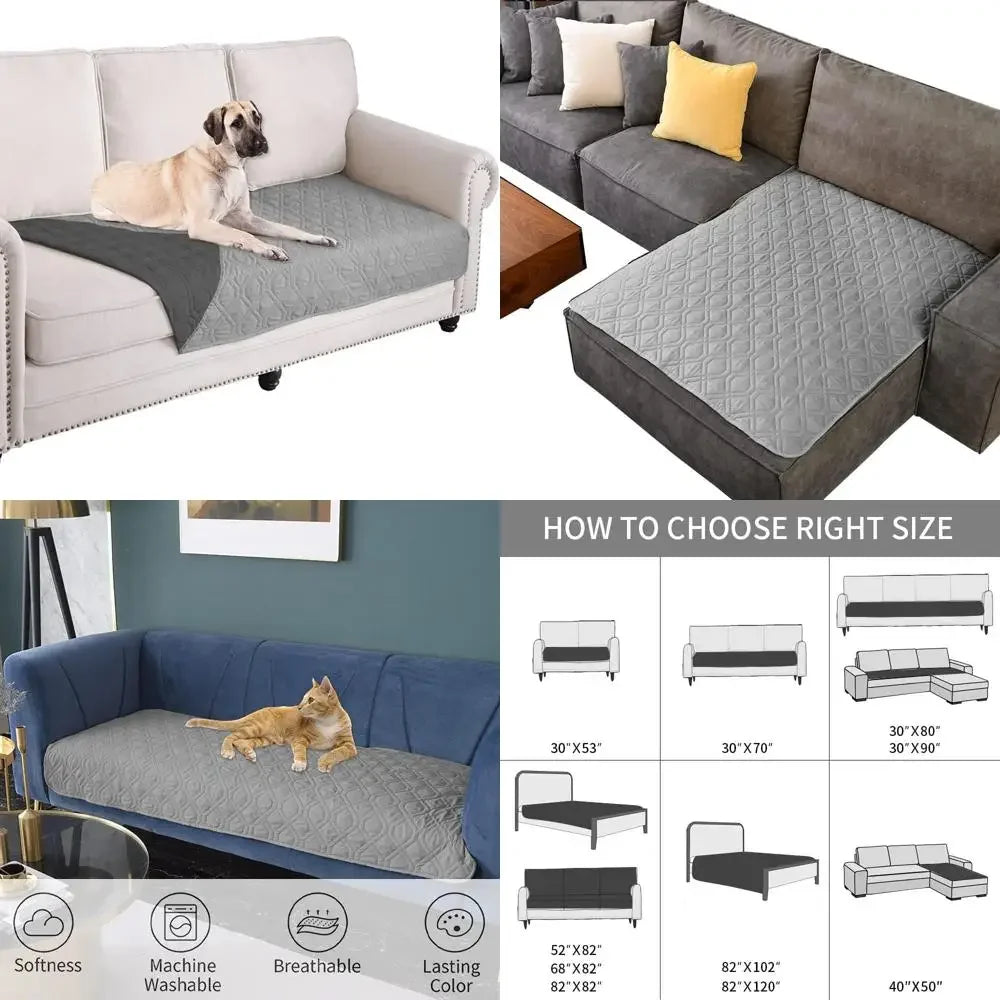 Waterproof Dog Bed Cover Pet Blanket for Furniture Bed Couch Sofa Reversible