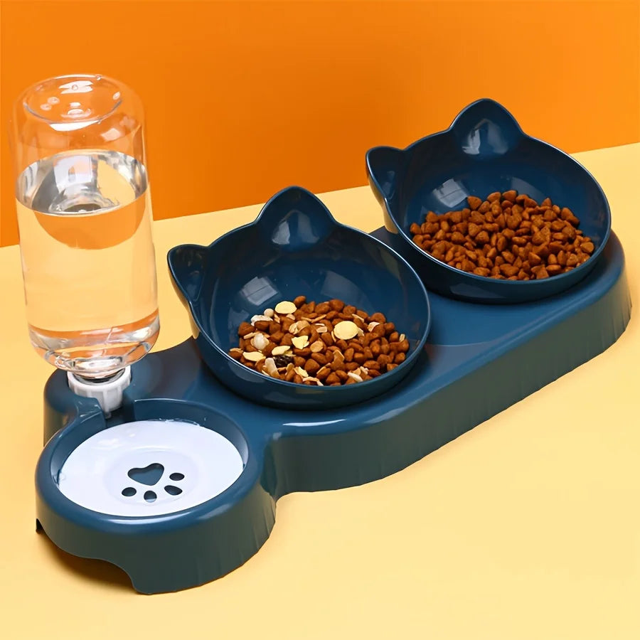 Zen Pet 3-in-1 Tilted Cat Bowl & Water Feeder Set πΎπ§