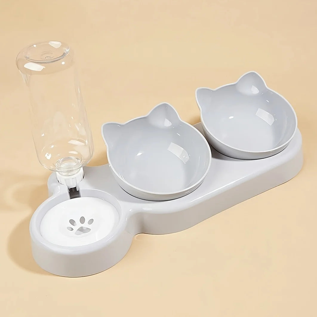Zen Pet 3-in-1 Tilted Cat Bowl & Water Feeder Set πΎπ§