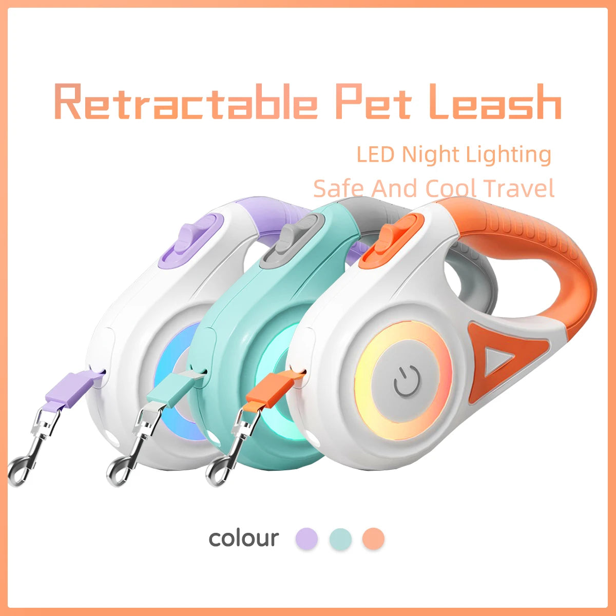 Zen Pet LED Retractable Leash with Light – 3m & 5m 🌟🐾