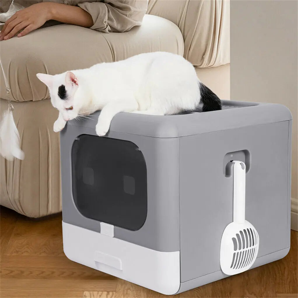Zen Pet Foldable Enclosed Cat Litter Box with Scoop & Sifting Tray 🐱🌿