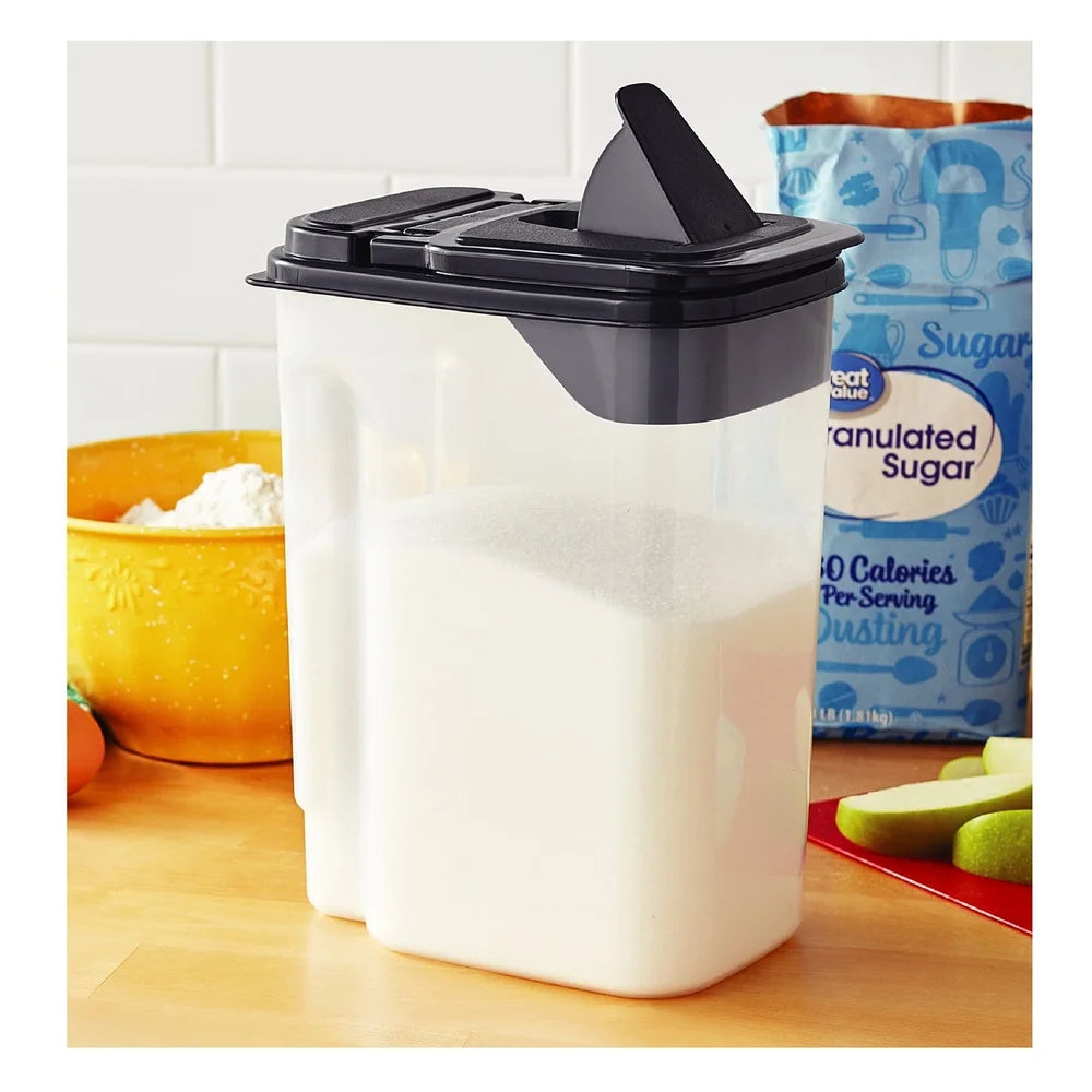 3.5 QT Clear Plastic Food Dispenser with Gray Lid Airtight Storage Solution Kitchen Essentials Efficient Organization Container