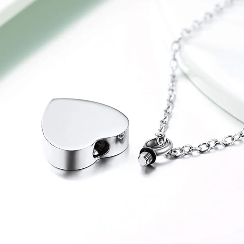  Heart Flower Cremation Jewelry for Ashes for women Keepsake Stainless Steel Memorial Pendant Cremation Urn Necklace for Human