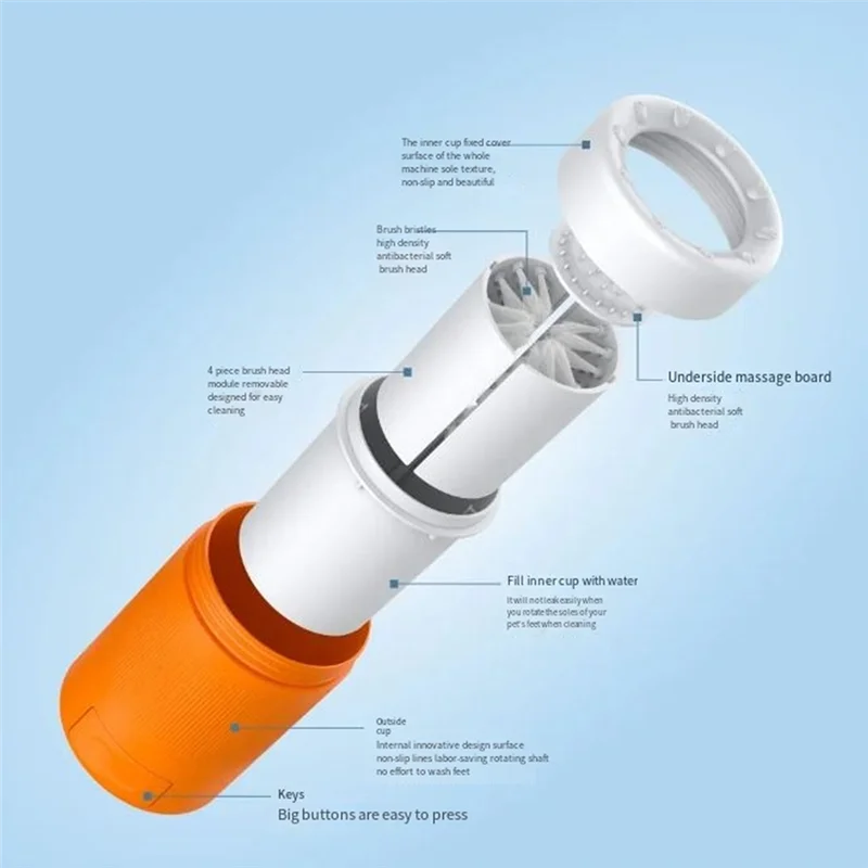 TKOH-Pet Foot Wash Cup Dog Going Out To Clean Beauty Foot Wash Magic Intelligent Automatic Foot Wash Bath Cup Tool