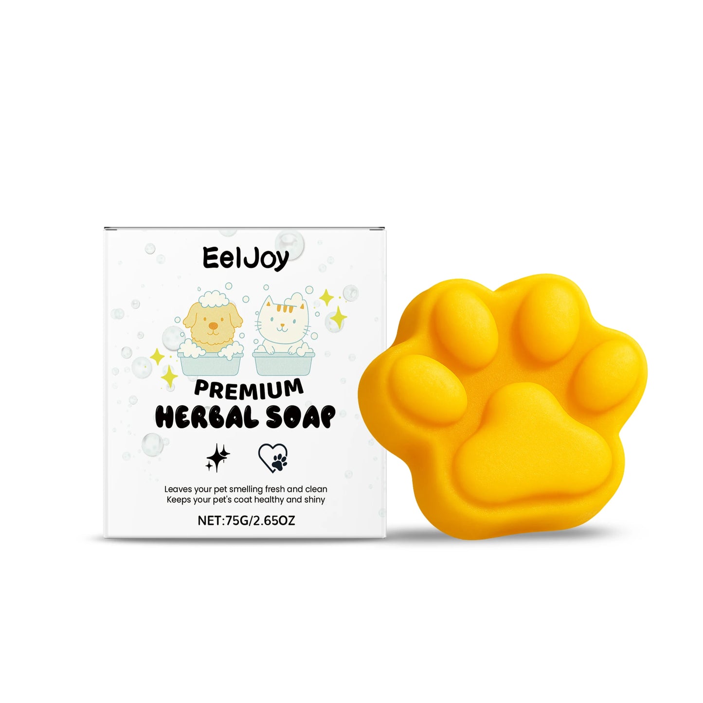 EelJoy 75g Pet Soap Plant Ingredients Daily Cleaning Cat and Dog Body Hair Removal Odor Fresh Soap