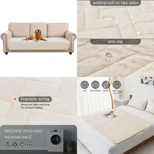 fuguitex Waterproof Dog Bed Cover Couch Cover, Anti-Slip Cat Mat Pet Pad Blanket for Sofa Chair Recliner Furniture Protrctor