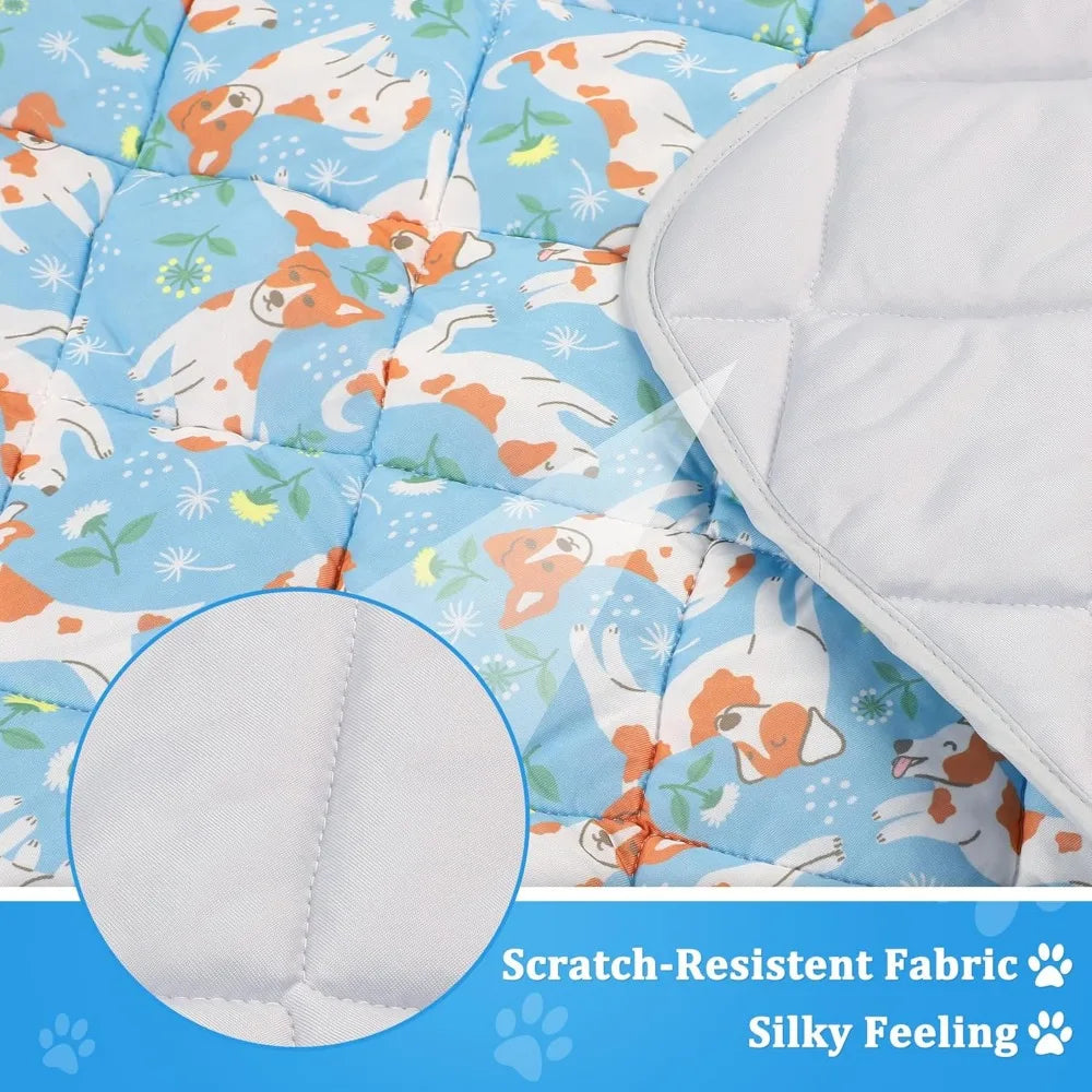 Dog Cooling Mat, Cooling Blanket for Dogs Bed Cover, Ice Silk Cool Pad for Dogs Furniture Protector, Premium Soft Washable Pet B