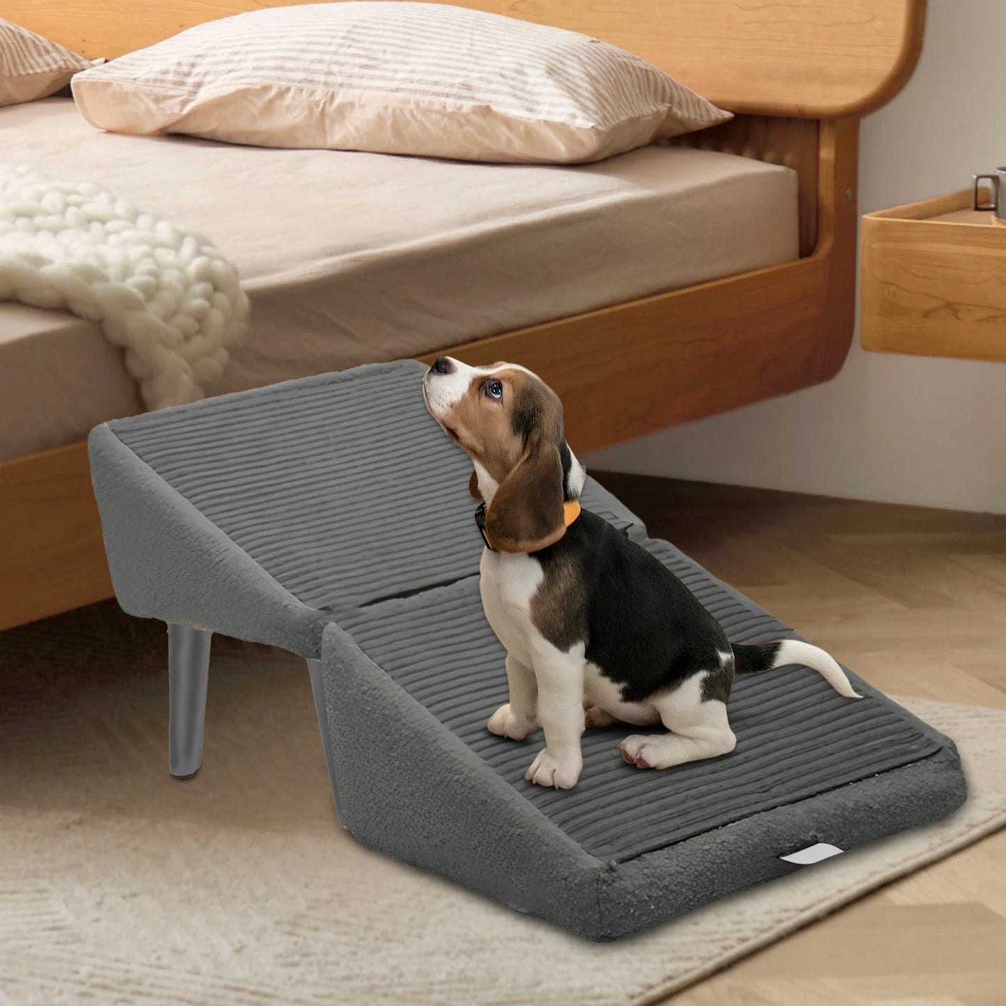 Dog Ramp for Bed Foldable Dog Vehicle Stairs Footrest Stool for Small Breed Animal Multifunctional Non-Slip Cat Vehicle Ramp