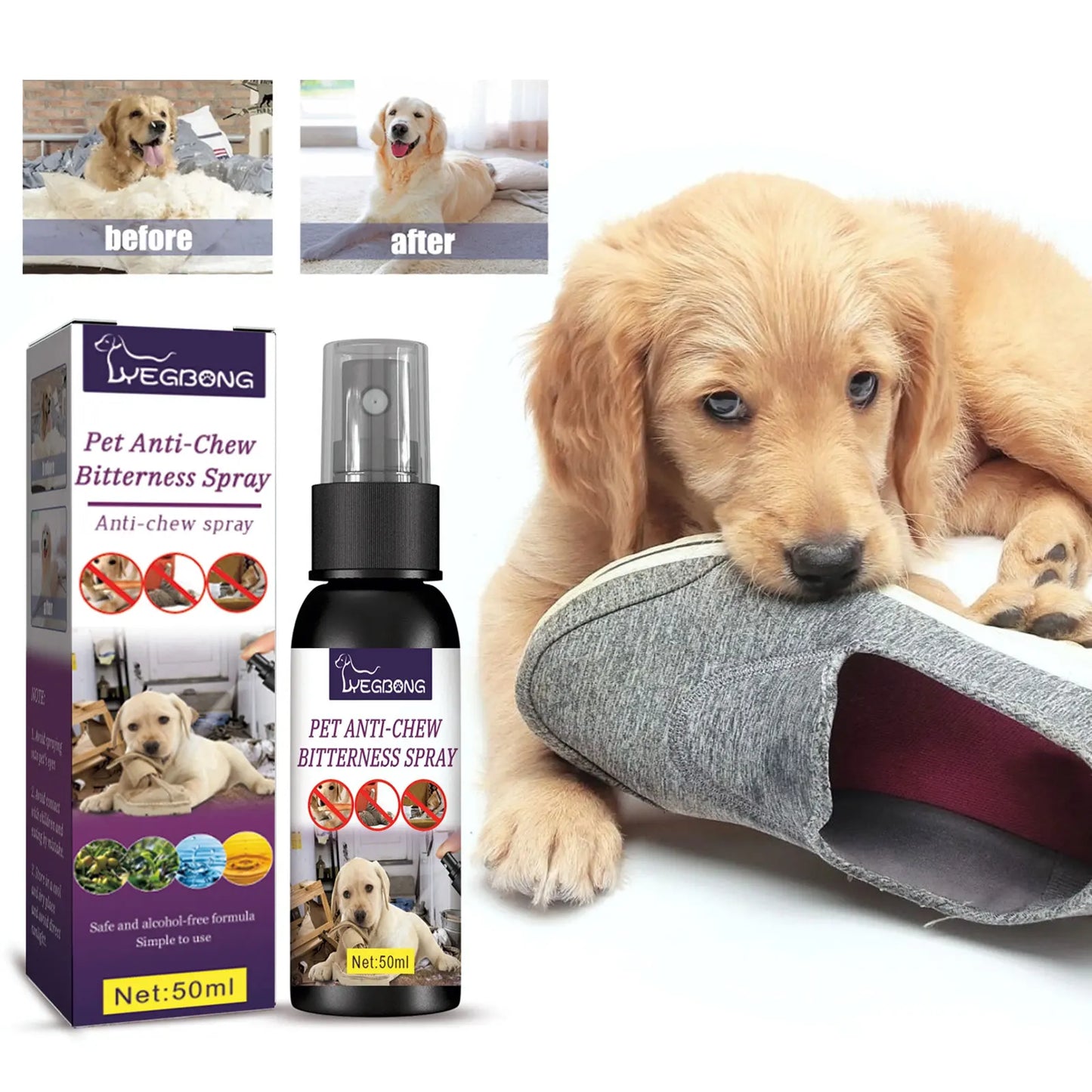 Pet No Chew Spray Bitterness Anti Gnawing Biting Stop Cat Scratching Furniture Behavior Modification Dog Chew Prevention Liquid