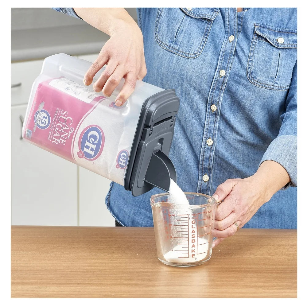 3.5 QT Clear Plastic Food Dispenser with Gray Lid Airtight Storage Solution Kitchen Essentials Efficient Organization Container