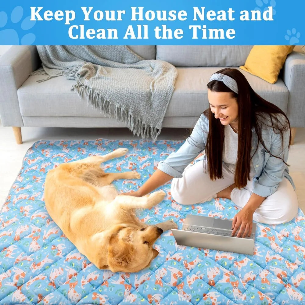Dog Cooling Mat, Cooling Blanket for Dogs Bed Cover, Ice Silk Cool Pad for Dogs Furniture Protector, Premium Soft Washable Pet B