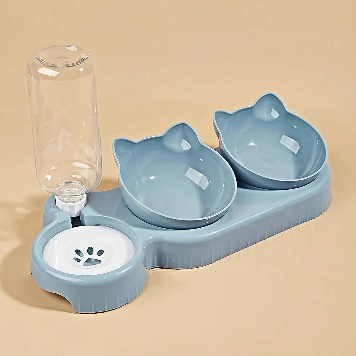 Zen Pet 3-in-1 Tilted Cat Bowl & Water Feeder Set 🐾💧