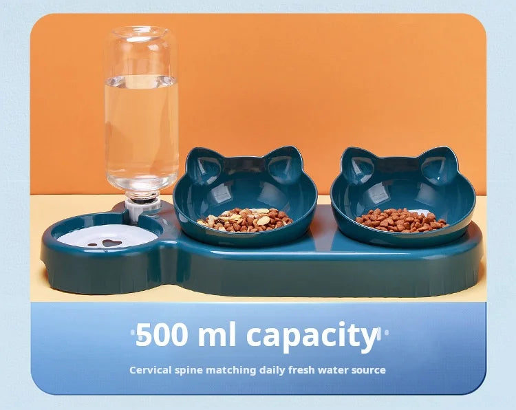Zen Pet 3-in-1 Tilted Cat Bowl & Water Feeder Set 🐾💧