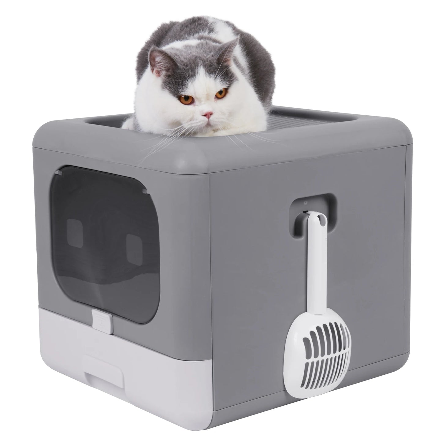 Zen Pet Foldable Enclosed Cat Litter Box with Scoop & Sifting Tray 🐱🌿