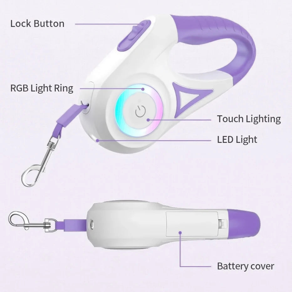 Zen Pet LED Retractable Leash with Light – 3m & 5m 🌟🐾