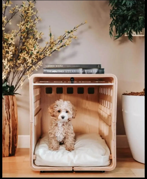 Zen Pet Elegant Wooden Dog House with Sliding Door – Furniture-Inspired Indoor Crate 🐾🏡