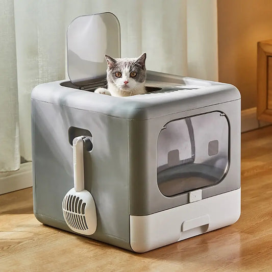 Zen Pet Foldable Enclosed Cat Litter Box with Scoop & Sifting Tray 🐱🌿