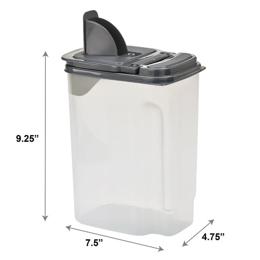 3.5 QT Clear Plastic Food Dispenser with Gray Lid Airtight Storage Solution Kitchen Essentials Efficient Organization Container