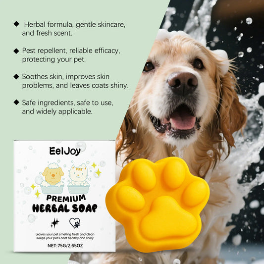 EelJoy 75g Pet Soap Plant Ingredients Daily Cleaning Cat and Dog Body Hair Removal Odor Fresh Soap