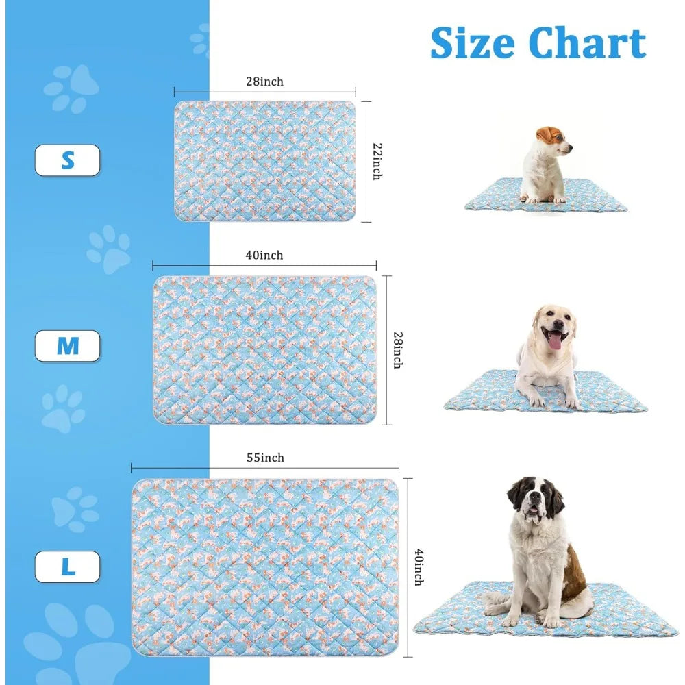 Dog Cooling Mat, Cooling Blanket for Dogs Bed Cover, Ice Silk Cool Pad for Dogs Furniture Protector, Premium Soft Washable Pet B