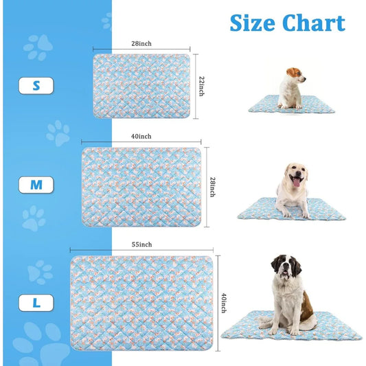 Dog Cooling Mat, Cooling Blanket for Dogs Bed Cover, Ice Silk Cool Pad for Dogs Furniture Protector, Premium Soft Washable Pet B